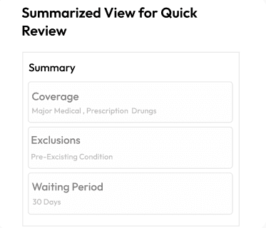 Summarized views for quick review
