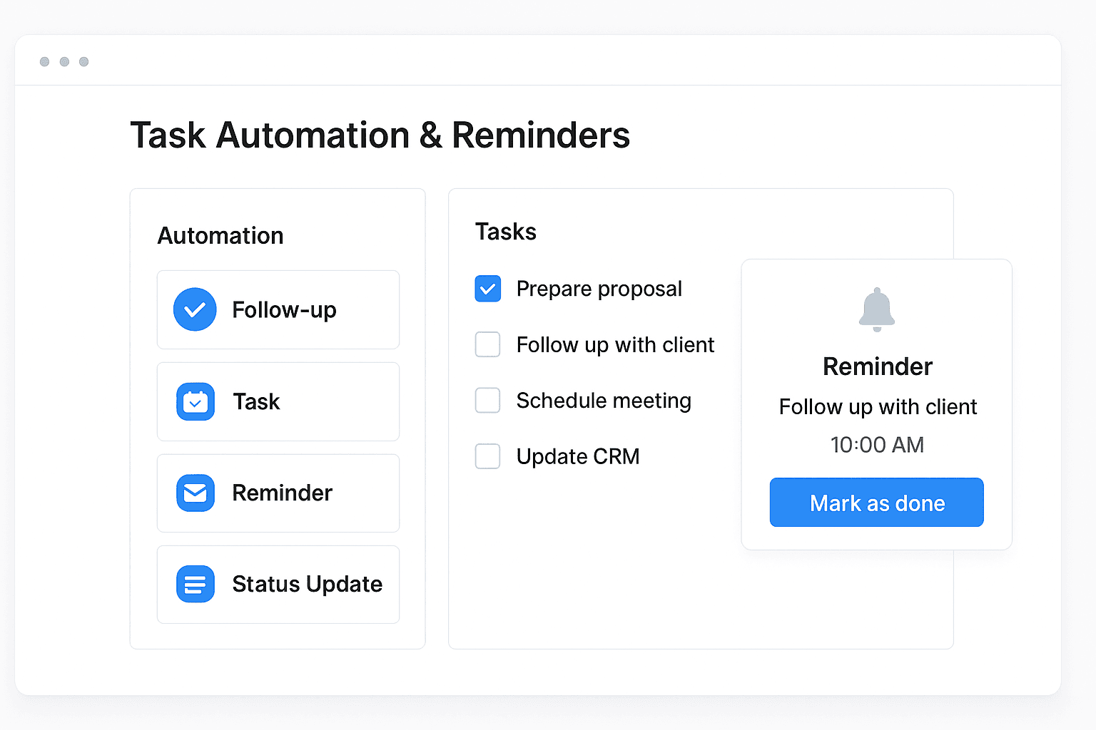 Task automation & reminders